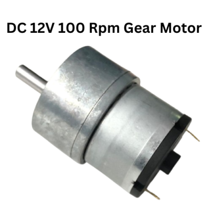 roboway dc 12v 100 rpm silent gear motor 15 mm side shaft