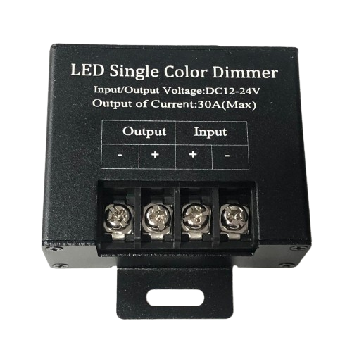 12V-24v Max 30A DC Single Color LED Strip Light Dimmer Controller With Remote Black Metal Body