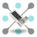 roboway Digital USB Mobile Power Charging Current Voltage Tester Meter Curved White
