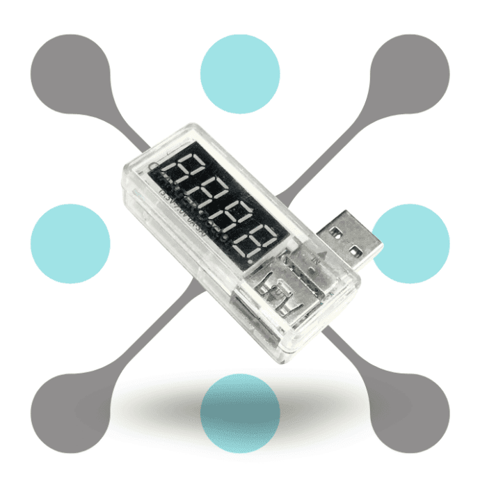 roboway Digital USB Mobile Power Charging Current Voltage Tester Meter Curved White