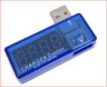 roboway digital usb mobile power charging current voltage tester meter curved blue