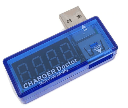 roboway digital usb mobile power charging current voltage tester meter curved blue