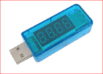 roboway digital usb mobile power charging current voltage tester meter straight blue