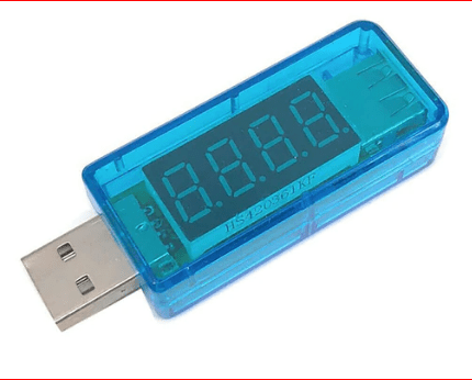 roboway digital usb mobile power charging current voltage tester meter straight blue