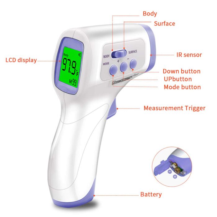 roboway nfrared thermometer with digital lcd display