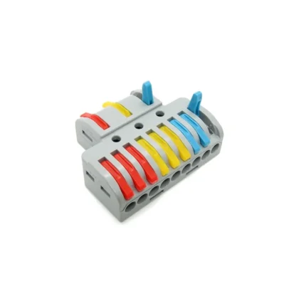 roboway pct spl 93 3 in 9 out quick wire connector terminal block with spring lock lever for cable connection