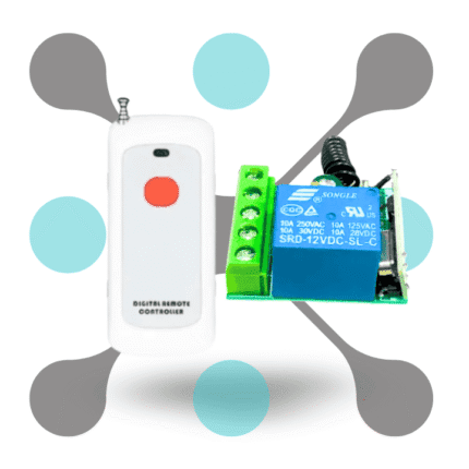 roboway 1-Button Wireless RF Remote Control Set with 12V 433MHz Receiver