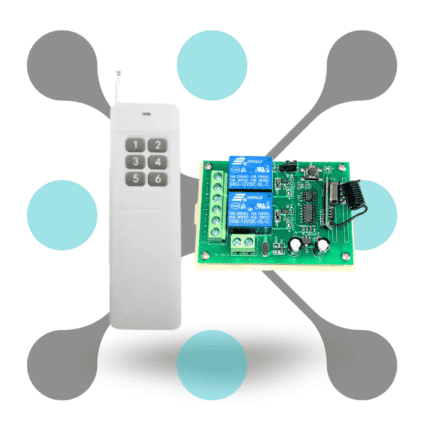 roboway 433MHz 6 Button RF Remote Control with Qiachip 12V 2 Channel Wireless Relay Module