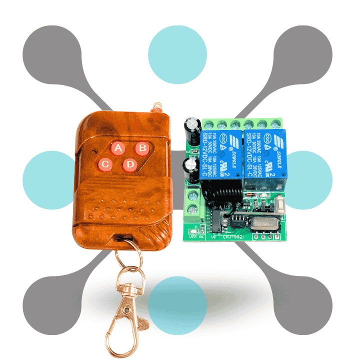 roboway 433MHz Classic Brown Remote with Dual Output 12V RF Module