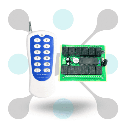 roboway 433MHz EV1527 12 Button Remote with DC 12V 12 Channel RF Receiver Switch