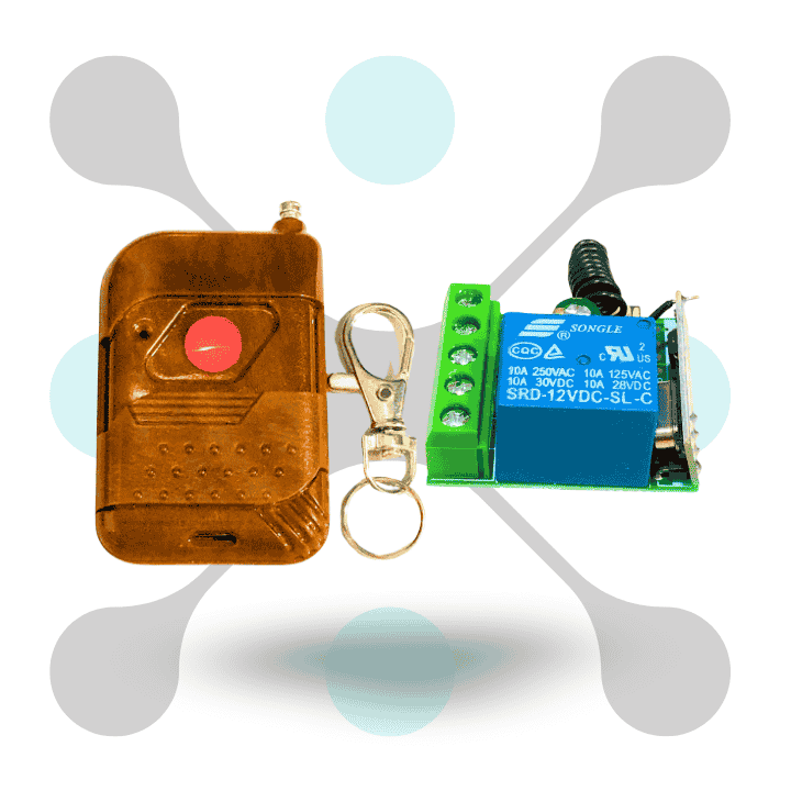 roboway 433MHz IC2260 Brown 1 Button Remote With12V Single Channel RF Relay Module (2)