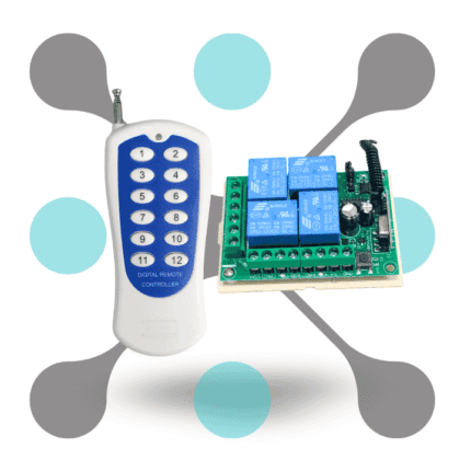 roboway 433MHz Long Range Remote Control Kit with IC2260 12 Button and 4 Channel 12V RF Switch
