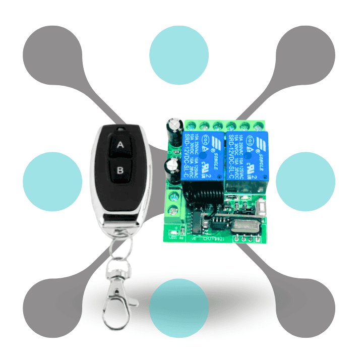 roboway 433MHz RF Switch Set with EV1527 AB Remote and 12V Dual Channel Relay Controller