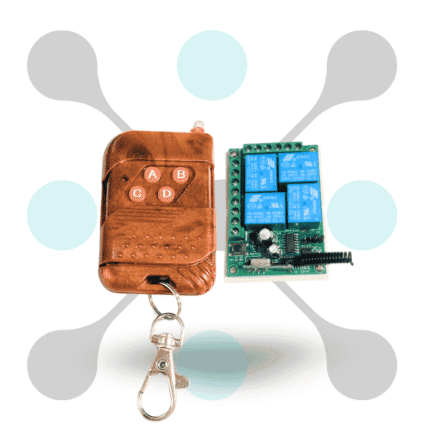 roboway DC 12V 4 Channel RF Switch Kit with IC2260 ABCD Brown Remote