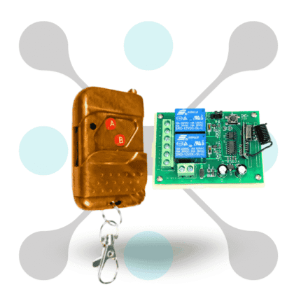 roboway Qiachip 12V 433MHz Dual Channel RF Control Switch with IC2260 2 Button Brown Remote