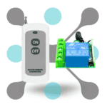 roboway RF 433MHZ 1 Channel DC 12V Receiver With EV1527 2 Button White Remote