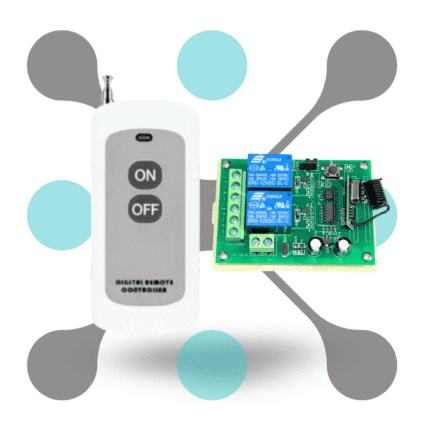 roboway RF 433Mhz 2 Channel Dc 12V Receiver White Box With EV1527 2 Button White Remote