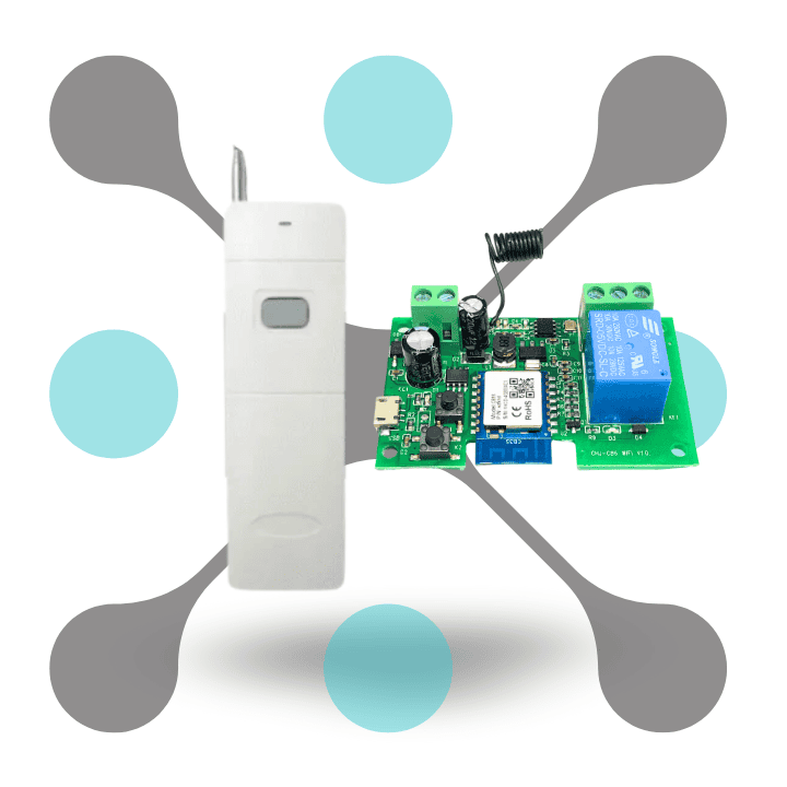 roboway Wireless RF and WiFi Control Kit with Tuya 1 Channel 12V Relay and 500M Range Remote