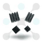roboway Raspberry Pi Black 4 in 1 Heat Sink Set Aluminum for Pi 4B