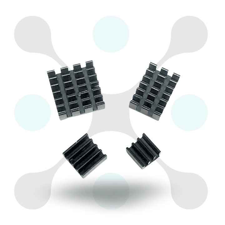 roboway Raspberry Pi Black 4 in 1 Heat Sink Set Aluminum for Pi 4B